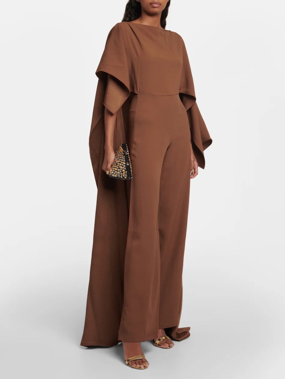 Taller Marmo Jerry Draped Wide-Leg Jumpsuit Black Size 2 Designer